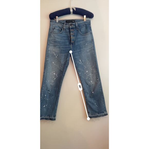 Veronica Beard Ines Paint Splatter 10.75" Cropped Girlfriend Jeans Size 26 - Picture 4 of 8